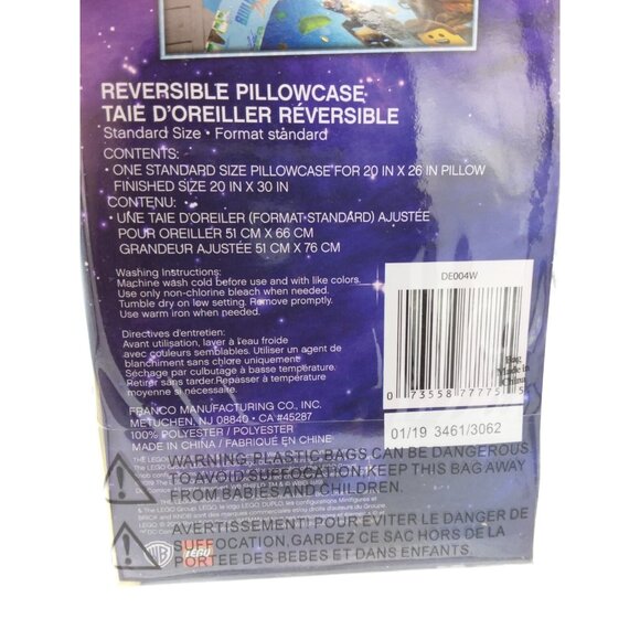 The Lego Movie Reversible Pillowcase Microfiber Standard Size Kids Bedroom - Picture 5 of 9